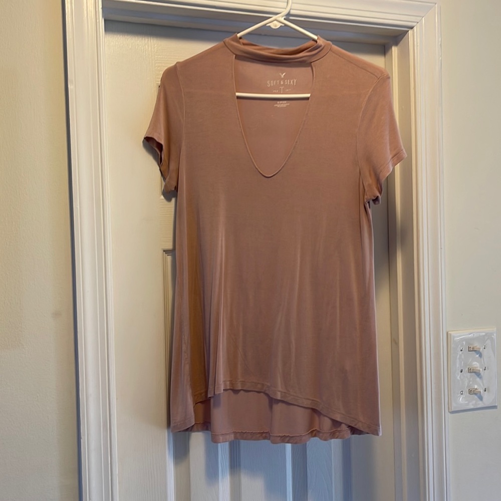 High Low pink neck top